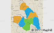 Political Map of Touba, shaded relief outside