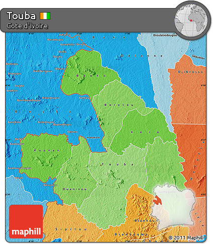 Political Shades Map of Touba