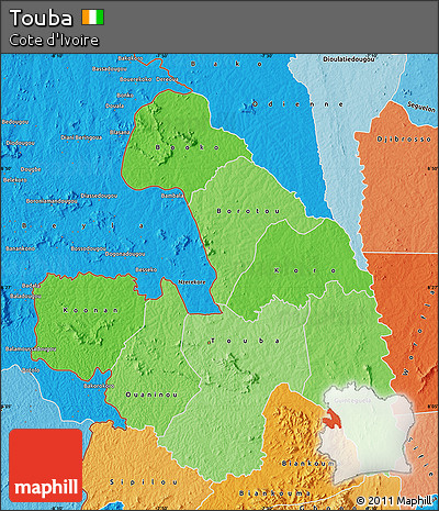 Political Shades Map of Touba