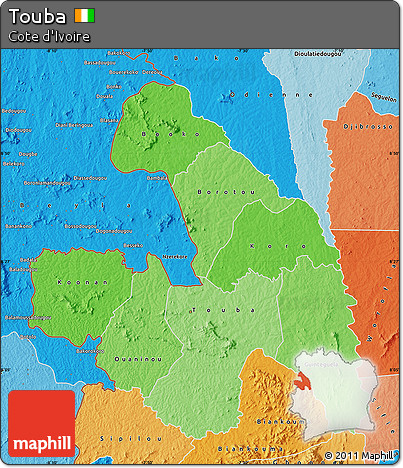 Political Shades Map of Touba