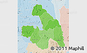 Political Shades Map of Touba, lighten