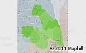 Political Shades Map of Touba, lighten, semi-desaturated