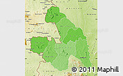 Political Shades Map of Touba, physical outside