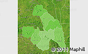 Political Shades Map of Touba, satellite outside