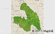 Satellite Map of Touba, shaded relief outside