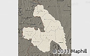 Shaded Relief Map of Touba, darken