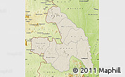 Shaded Relief Map of Touba, physical outside