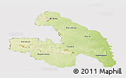 Physical Panoramic Map of Touba, cropped outside