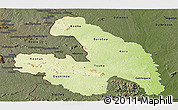 Physical Panoramic Map of Touba, darken