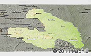 Physical Panoramic Map of Touba, darken, semi-desaturated