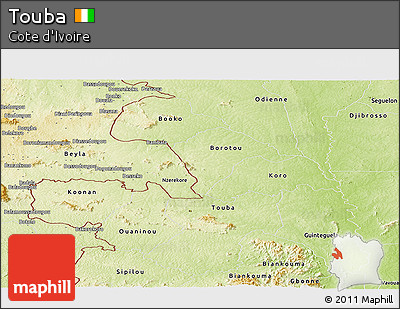 Physical Panoramic Map of Touba
