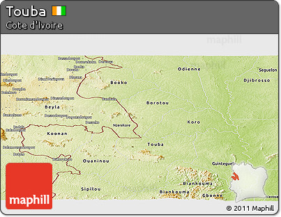 Physical Panoramic Map of Touba