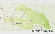 Physical Panoramic Map of Touba, lighten