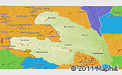 Physical Panoramic Map of Touba, political outside