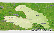 Physical Panoramic Map of Touba, satellite outside
