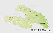 Physical Panoramic Map of Touba, single color outside