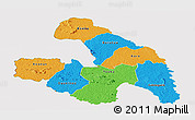 Political Panoramic Map of Touba, cropped outside