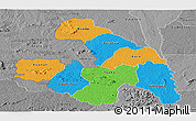 Political Panoramic Map of Touba, desaturated