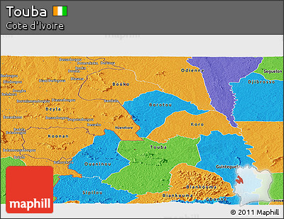 Political Panoramic Map of Touba