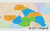 Political Panoramic Map of Touba, lighten