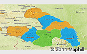 Political Panoramic Map of Touba, physical outside