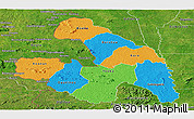 Political Panoramic Map of Touba, satellite outside
