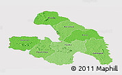Political Shades Panoramic Map of Touba, cropped outside