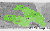 Political Shades Panoramic Map of Touba, desaturated