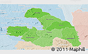 Political Shades Panoramic Map of Touba, lighten