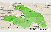 Political Shades Panoramic Map of Touba, shaded relief outside