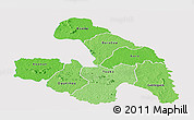 Political Shades Panoramic Map of Touba, single color outside