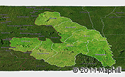 Satellite Panoramic Map of Touba, darken