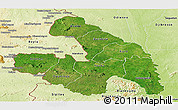 Satellite Panoramic Map of Touba, physical outside