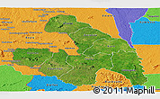 Satellite Panoramic Map of Touba, political outside