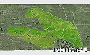 Satellite Panoramic Map of Touba, semi-desaturated