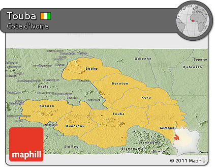 Savanna Style Panoramic Map of Touba