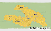 Savanna Style Panoramic Map of Touba, single color outside