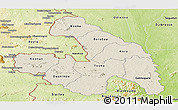 Shaded Relief Panoramic Map of Touba, physical outside