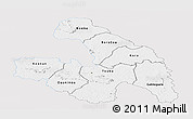 Silver Style Panoramic Map of Touba, single color outside