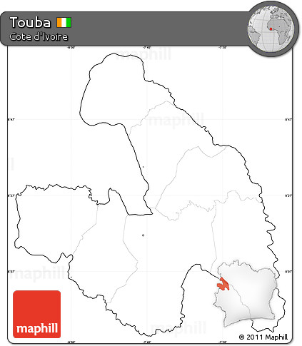 Blank Simple Map of Touba, cropped outside, no labels