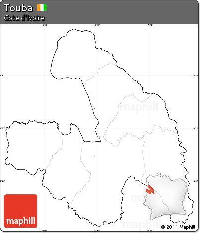 Blank Simple Map of Touba, cropped outside, no labels
