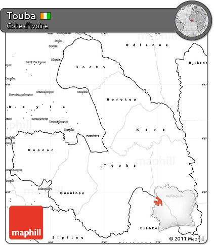 Blank Simple Map of Touba