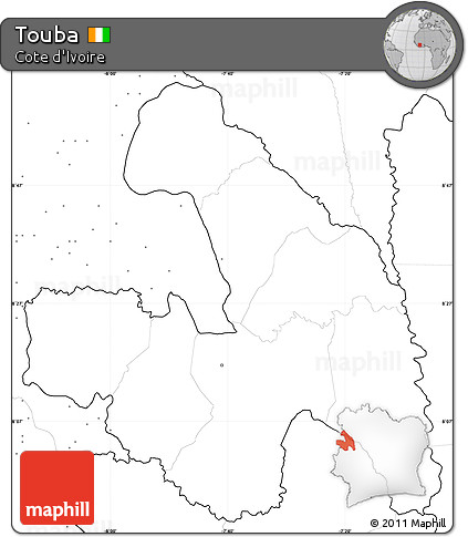 Blank Simple Map of Touba, no labels