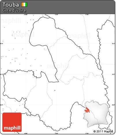 Blank Simple Map of Touba, no labels