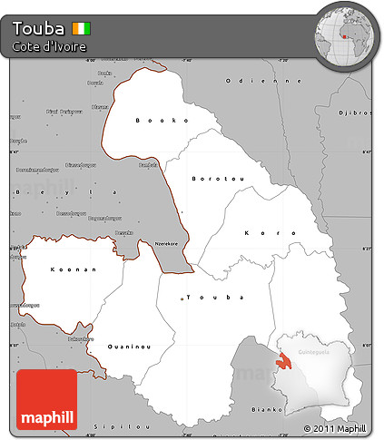 Gray Simple Map of Touba