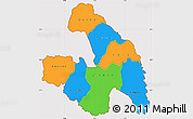 Political Simple Map of Touba, cropped outside