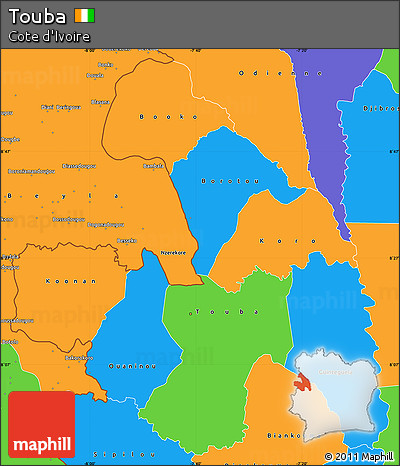 Political Simple Map of Touba