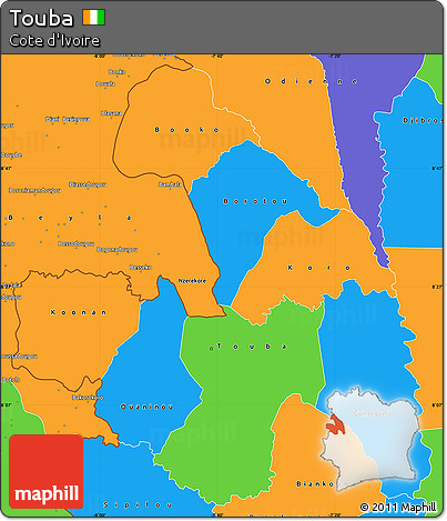 Political Simple Map of Touba