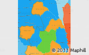 Political Simple Map of Touba, political shades outside