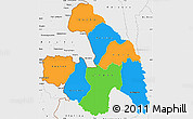 Political Simple Map of Touba, single color outside, borders and labels